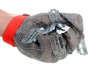6“ Roestvrij staal Anti Scherpe die Handschoenen met Chainmail-Ringsnetwerk worden geweven