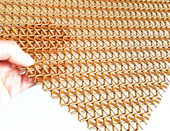 Geplooide Gouden Kleur 5mm van het Draad Decoratieve Roestvrij staal Geweven Netwerk Omslaghoogte