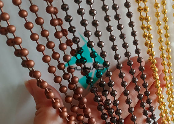 Metal Mesh Drapery Ball Bead Keten Gordijn Voor Ruimte Divider