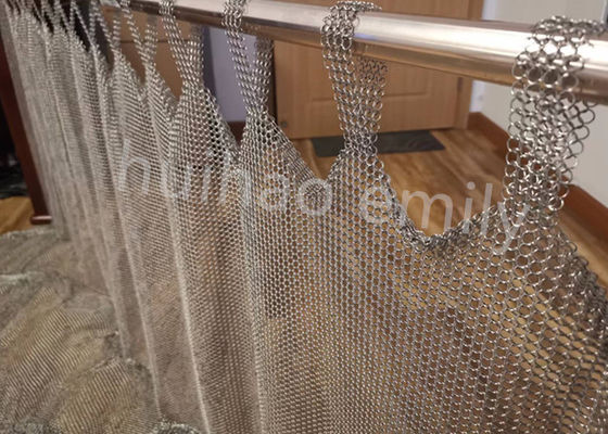 Tab Top Type 7mm Metal Ring Mesh Gordijn roestvrij staal 316L