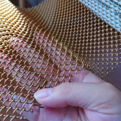 Koperkleur aluminium metalen gaas draperies voor interieur scheidingswand