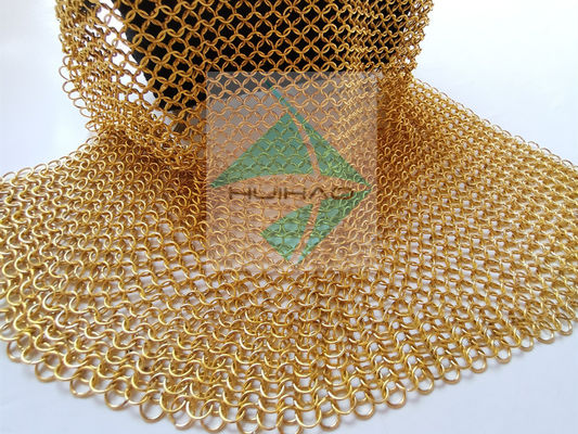 Elektro-vergulde gouden kleur kettingmail metalen ring mesh