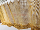 0.8x7mm Roestvrij staalmetaal Ring Mesh Curtains Gold Color Used voor Ruimteverdeler