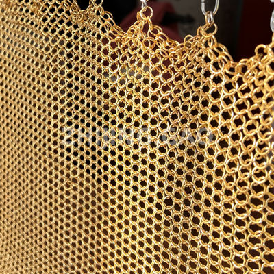 Ringen van het type las Goudkleur Ring Mesh 12 mm