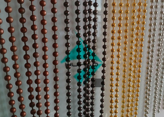 Metal Mesh Drapery Ball Bead Keten Gordijn Voor Ruimte Divider