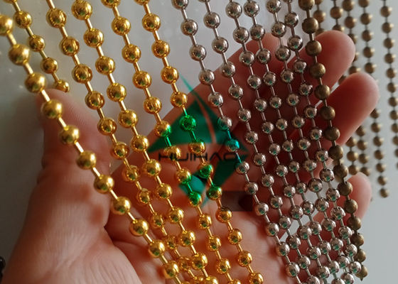 Metal Mesh Drapery Ball Bead Keten Gordijn Voor Ruimte Divider