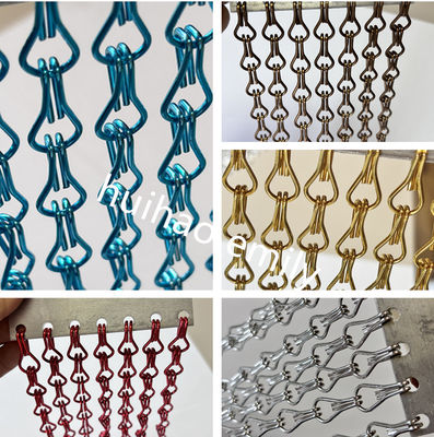 Aluminium ketenverbinding gaas gordijn 16 mm decoratief draad gaas