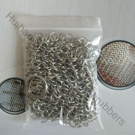 7"x7" roestvrijstalen keten post ring mesh scrubbers voor gietijzeren kookgerei