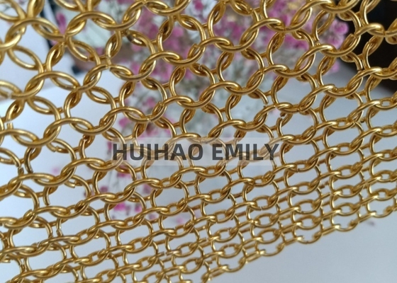 Goud Ring Mesh Kettendraad Woven Type Rood Metalen Ring Mesh Draperie