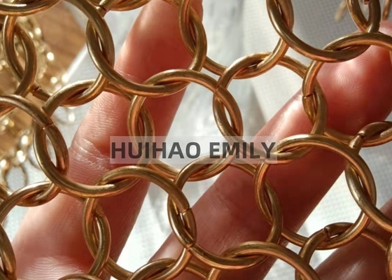 Goud Ring Mesh Kettendraad Woven Type Rood Metalen Ring Mesh Draperie