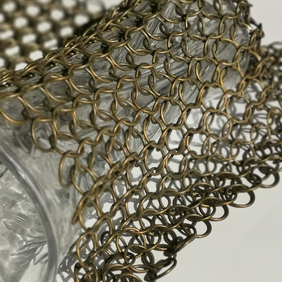 Plafond opgehangen decoratief metalen gaas gordijn In Weld Ring