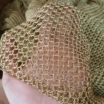 Gouden Ketenmail Ring Gaas Draperie Voor Functioneel Interieur