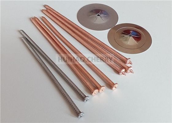 Koperen gecoate zachte staal CD stud laspinnen 3 mm x 85 mm om isolatiemateriaal te bevestigen