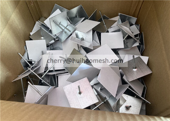 Verzinkt stalen muur- of plafondisolatiepennen en -ringen (63 mm lang) met zelfklevende (plakkerige) basis