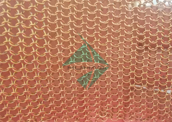 Messing/Gouden Kleur 3.81mm Ringmesh Chainmail als Gordijngordijn voor Binnenhuisarchitectuur