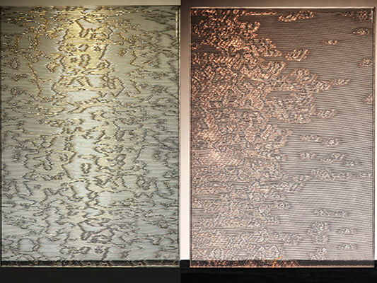 De Decoratiestof Gelamineerd Glas van de verdelingsmuur met het Netwerk van de Metaaldraad PVB