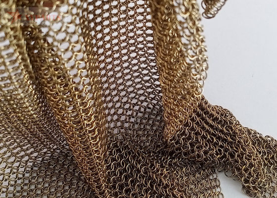 Messing Kleur Chainmail Mesh Gordijn Interieur Ruimte Decoratie 0.53MM 3.81MM