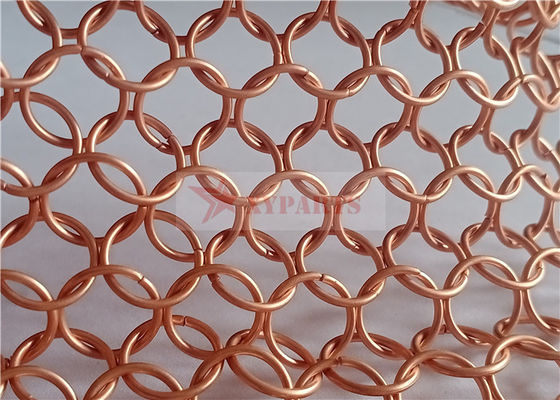 1,2x10 mm koperkleurige maliënkolderstof voor architectuurdecoratie en metalen ringgaas