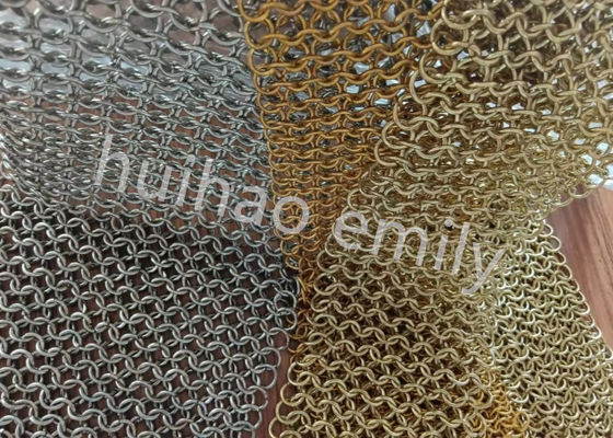 Interieurontwerp Metalen Ronde Ring Mesh Gordijn Met SS Elektroplatering