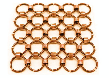 Het Gordijn van het metaalnetwerk/van het de Ringsnetwerk van de Messingsdraad het Gordijn Conect met 8mm Cirkel Dia