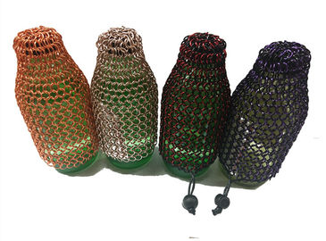 De aangepaste van het de Ringsmetaal van Chainmail van de Aluminiumlegering van het de Ringsnetwerk Zak van de de Wijnfles