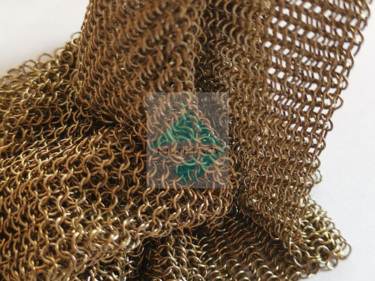 Chainmailweefsel Ring Mesh Type Antique Appearance Metal Mesh Drapery With Metallic Color voor de Schaduw van de Vensterzon