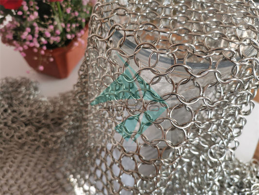 Roestvrij staallas die Ring Mesh Curtain 2mm Draad 20mm galvaniseren Uitwendige diameter