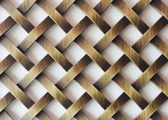 Rigid decorative weave fabric with 1.5mm×4mm flat wire and 20mm×20mm aperture