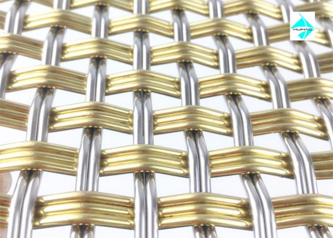 Rigid decorative weave fabric with 2mm×3 wrap wire and 4mm weft pitch