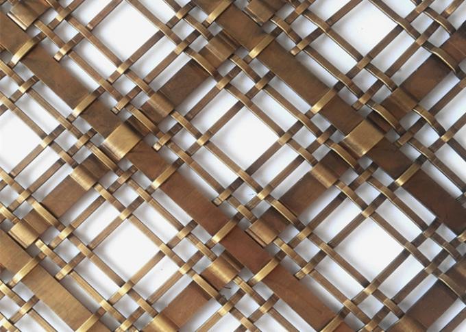 Rigid decorative weave fabric with 1.4mm×3mm×4 wire and 63mm aperture pitch