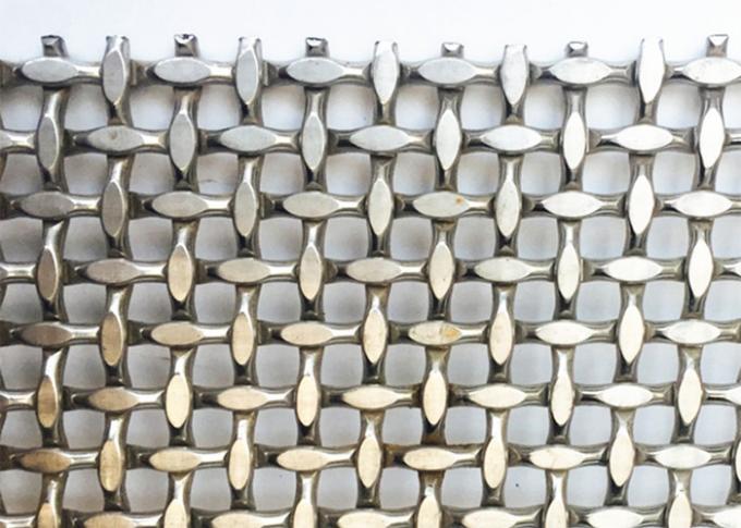 Rigid decorative weave fabric with 2.5mm×1.5mm flat wire and 8.5mm×8.5mm aperture